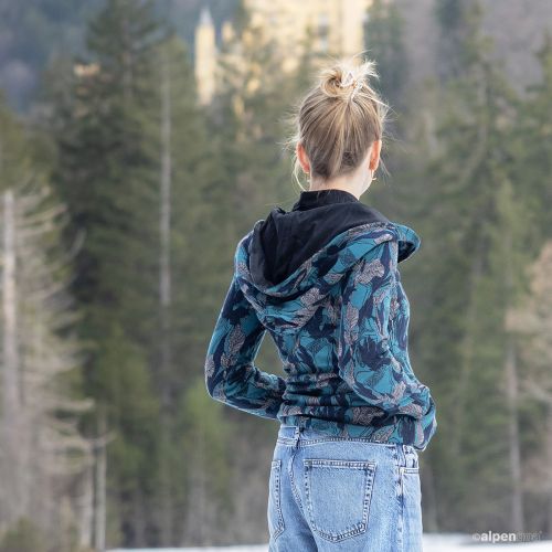 Jacquard Hoodie Blau Kapuze